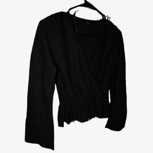 Black Zara crossover crop sweater